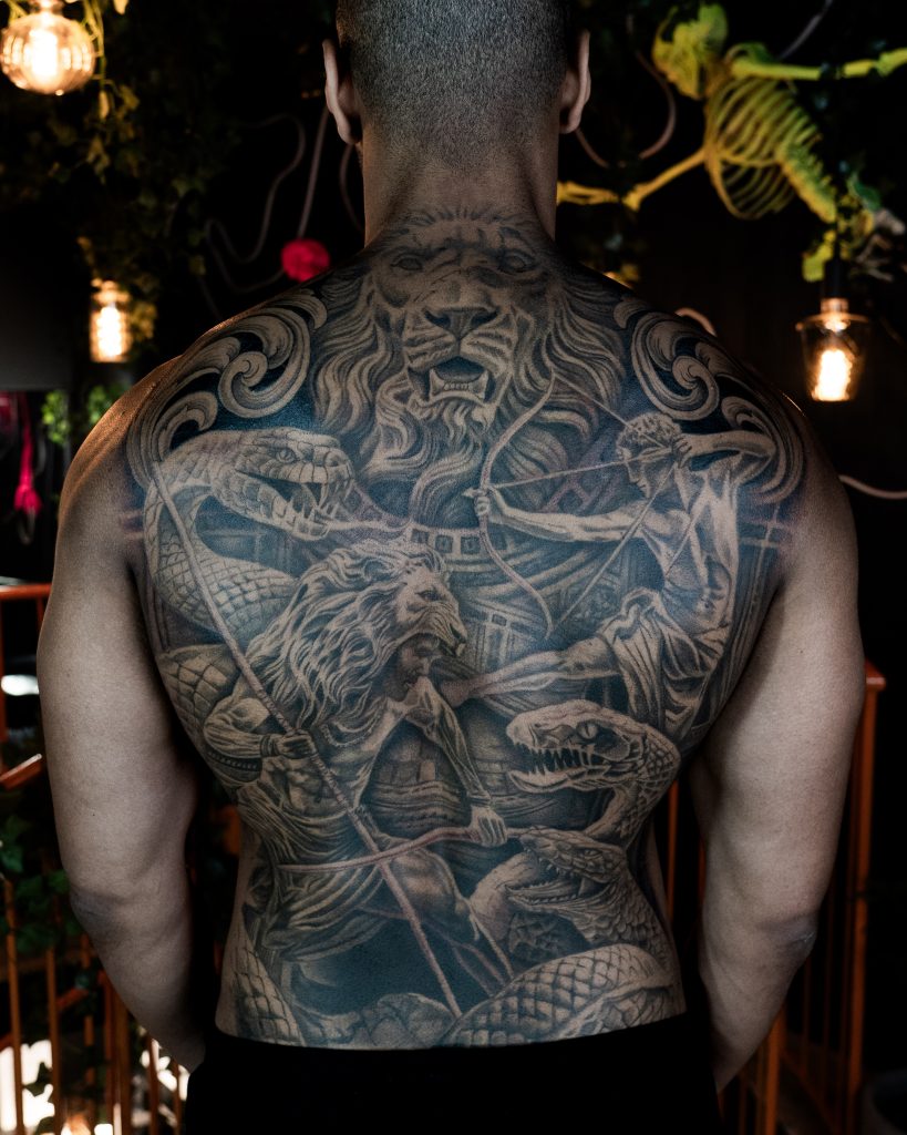 full back tattooed
